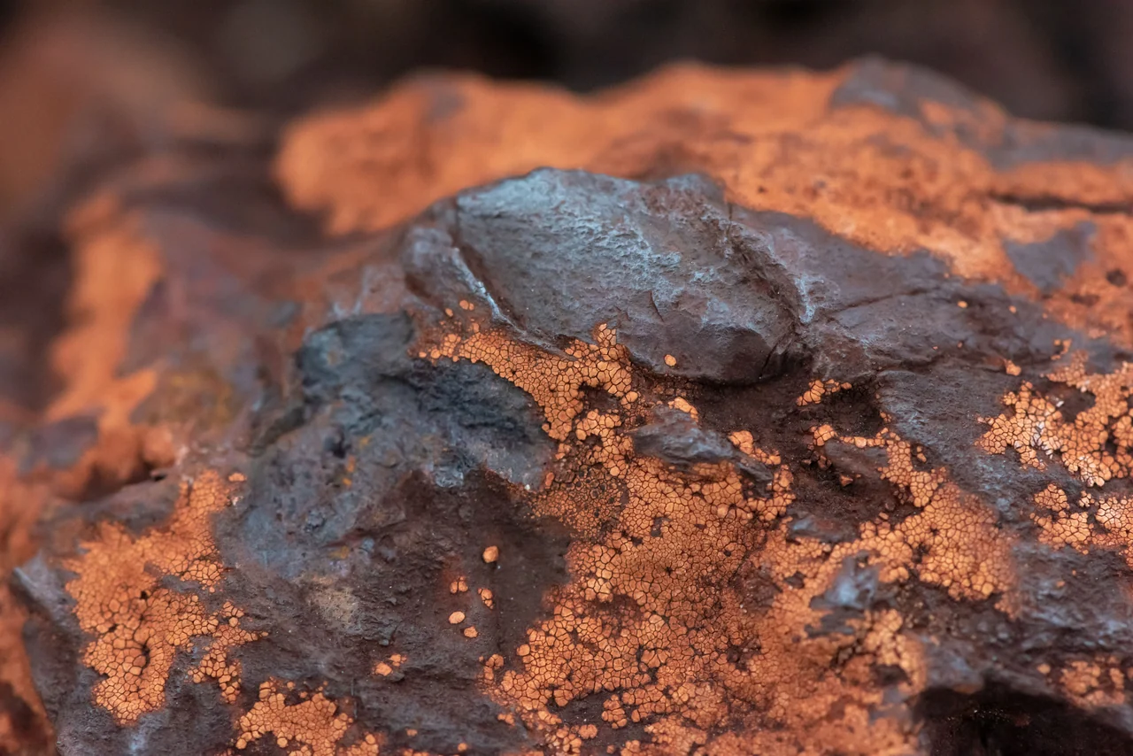 Detalhe de minério de ferro fotografado em Minas Gerais