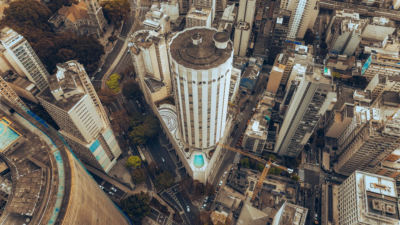 Vista aérea do centro de São Paulo, imagem de contexto da cidade